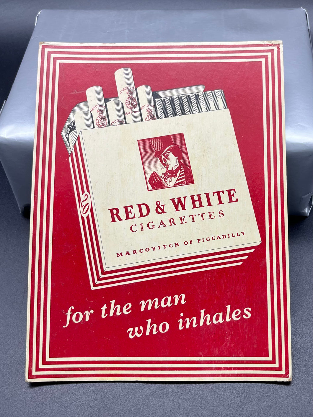 Red & White Cigarettes Cardboard Counter Display Advertisement