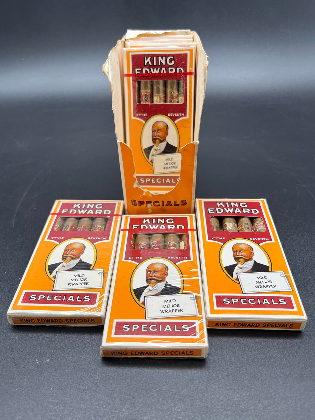 Vintage King Edward Specials Cigar Box with 7 Full Packets