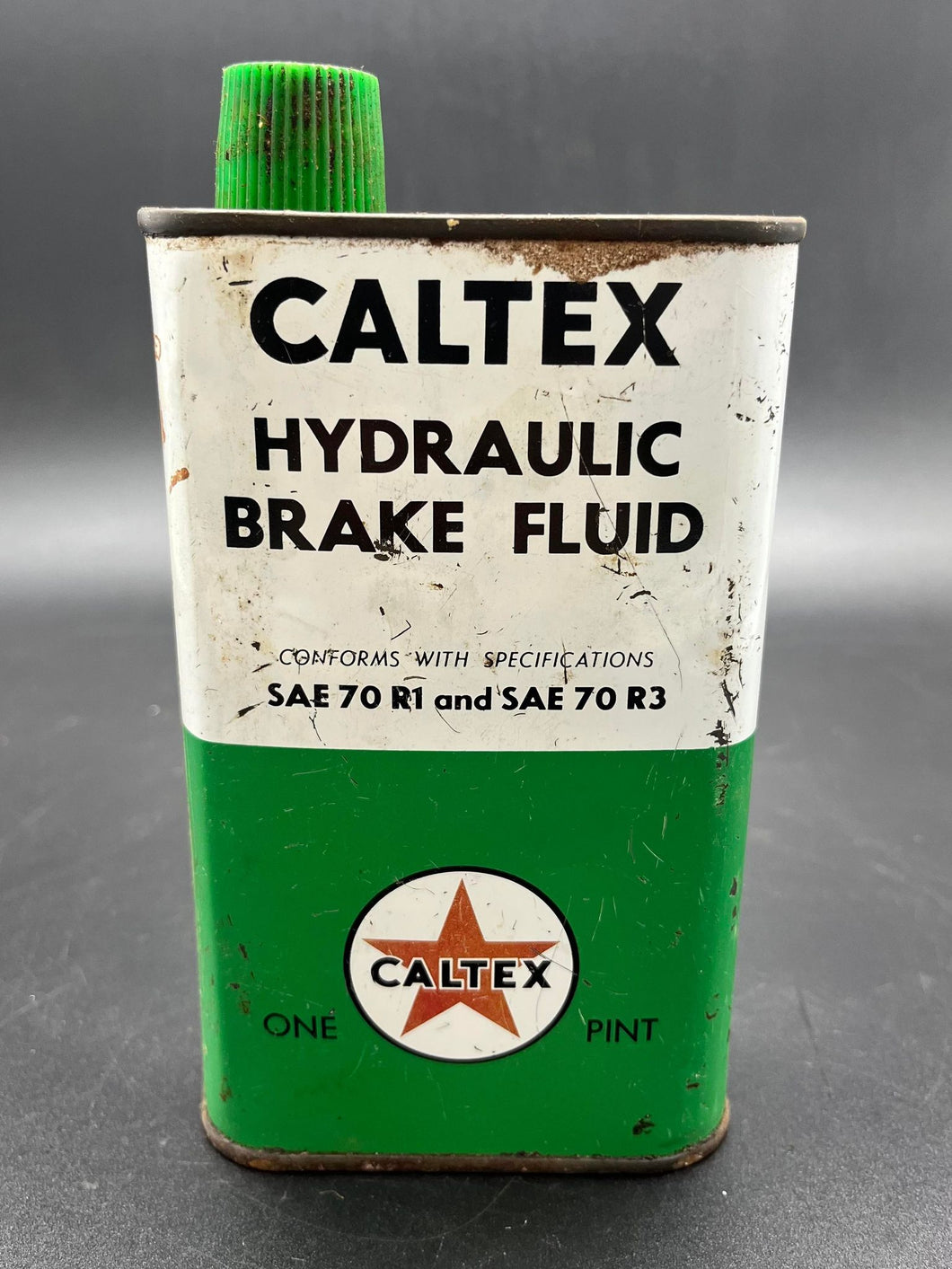 Vintage Caltex Hydraulic Brake Fluid Tin - One Pint
