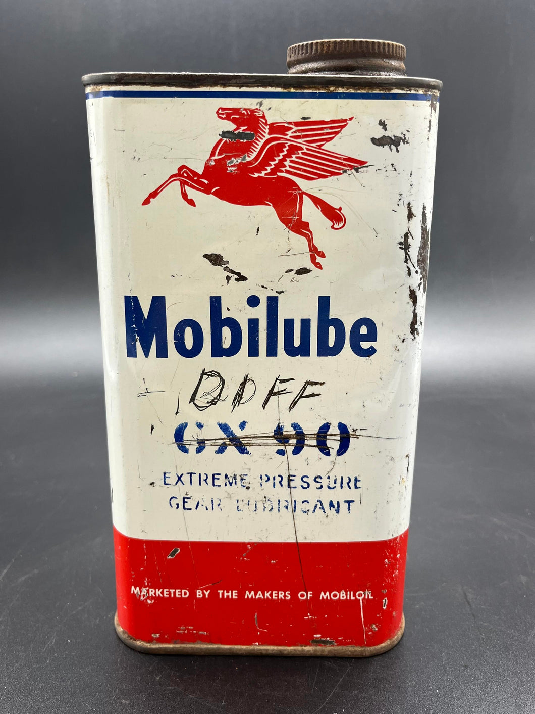 Vintage Mobilube Tin - Mobiloil - 1 Imperial Quart