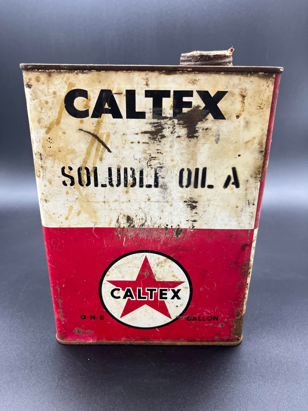 Vintage Caltex Soluble Oil A Tin - 1 Gallon