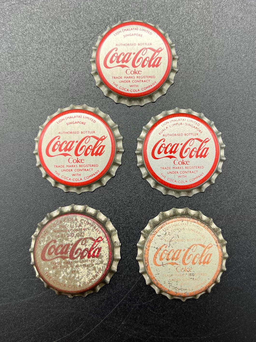 Vintage Coca-cola Bottle Caps - Lot of 5