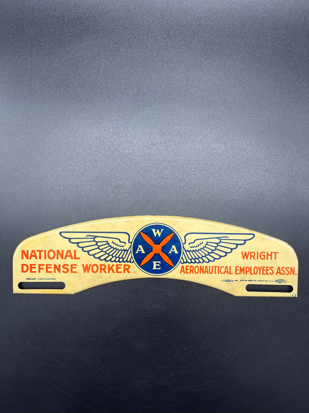 Wright Brothers Screenprint Number Plate Topper