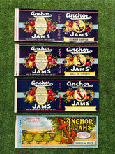 Load image into Gallery viewer, 18) Original Anchor Jams Paper Labels - Lot of 4
