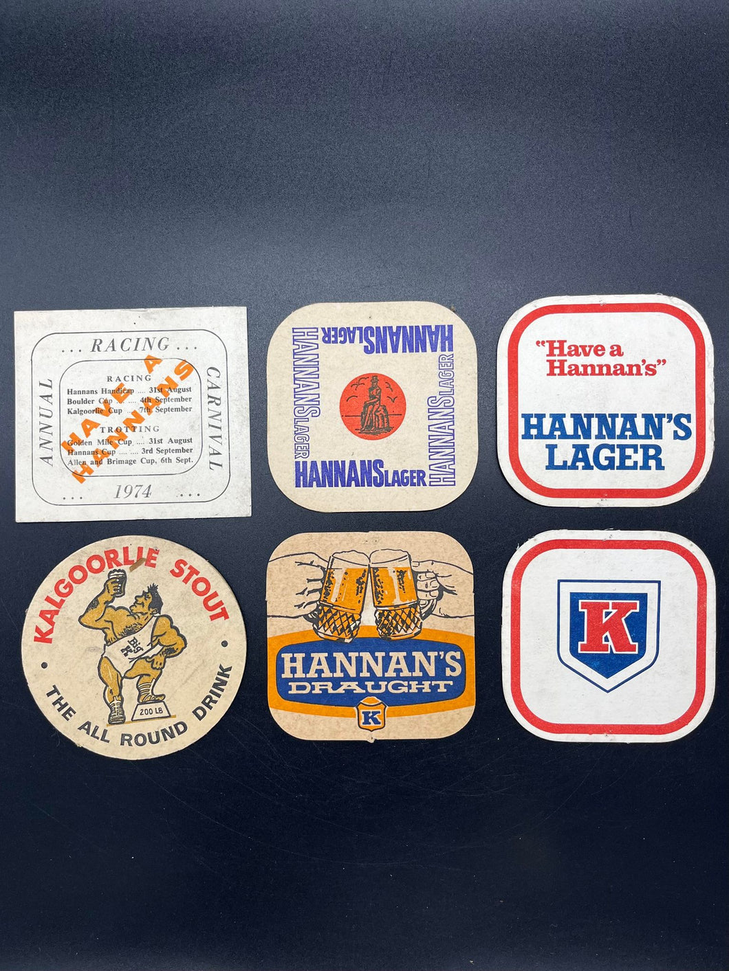 33) Original Hannan's Brewery Coasters - Lot of 6