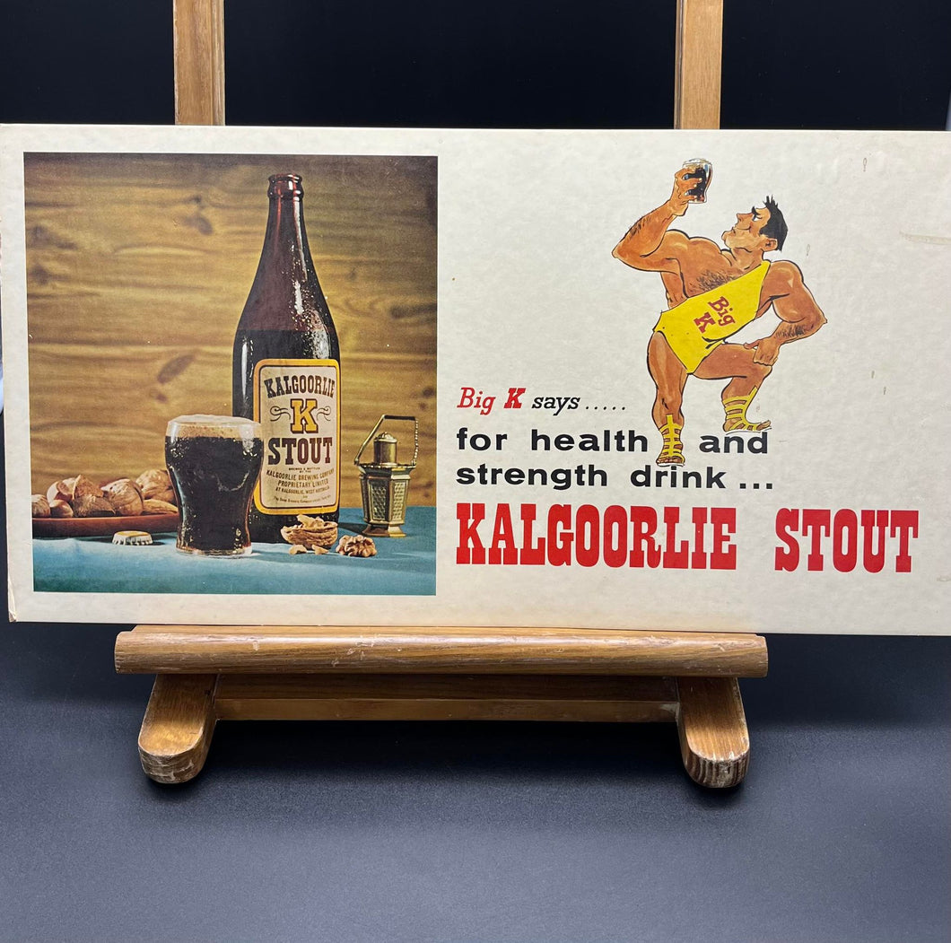 7) Original Kalgoorlie Stout Cardboard Advertisement