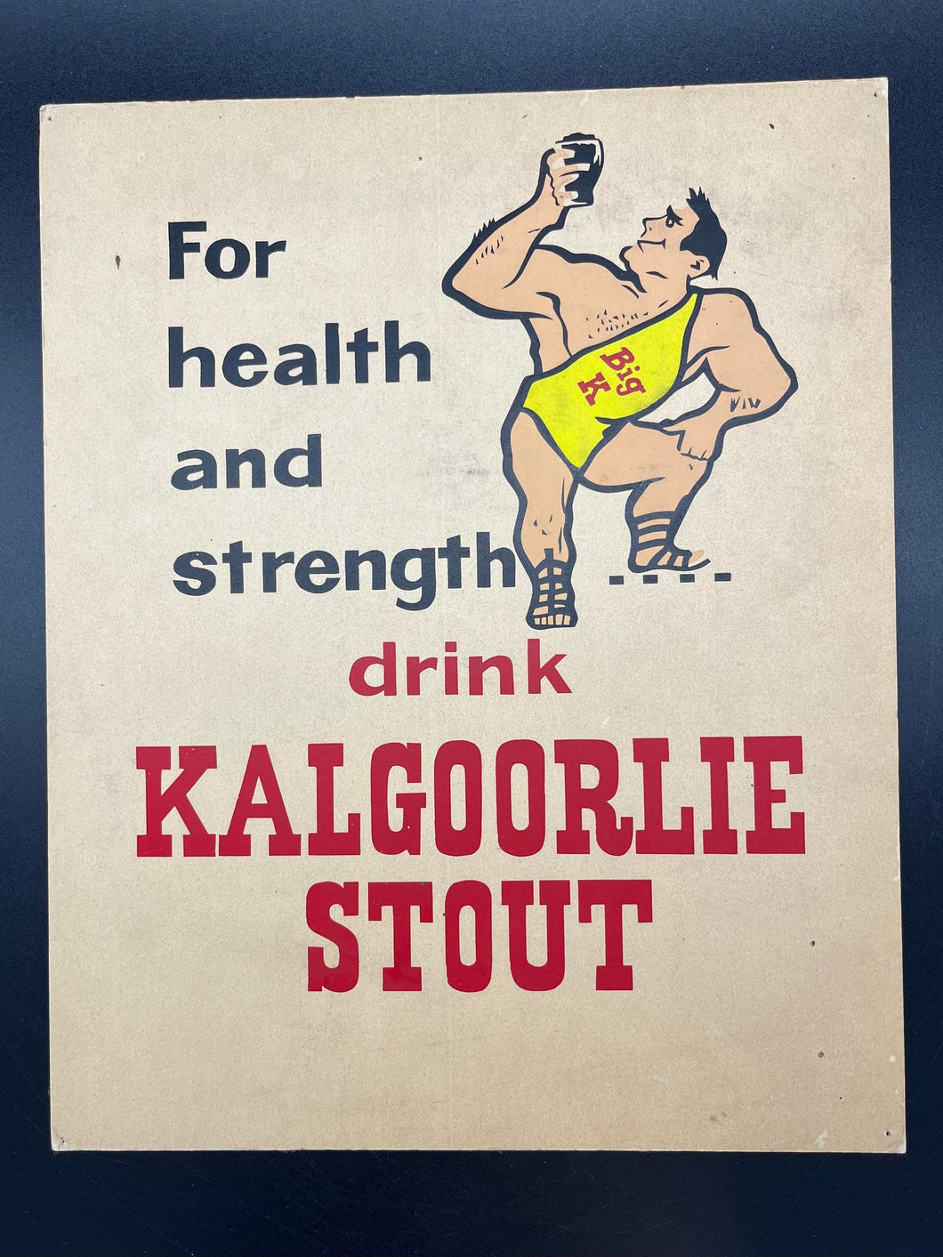 8) Original Kalgoorlie Stout Cardboard Advertisement