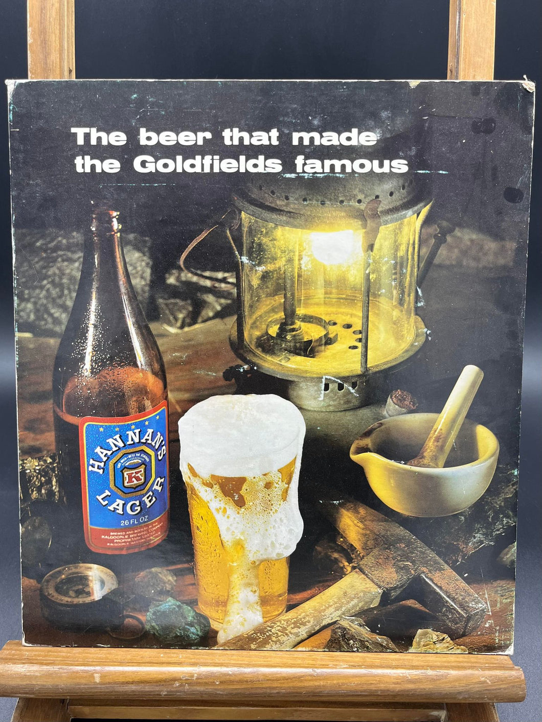 3) Original Hannan's Lager Cardboard Advertisement