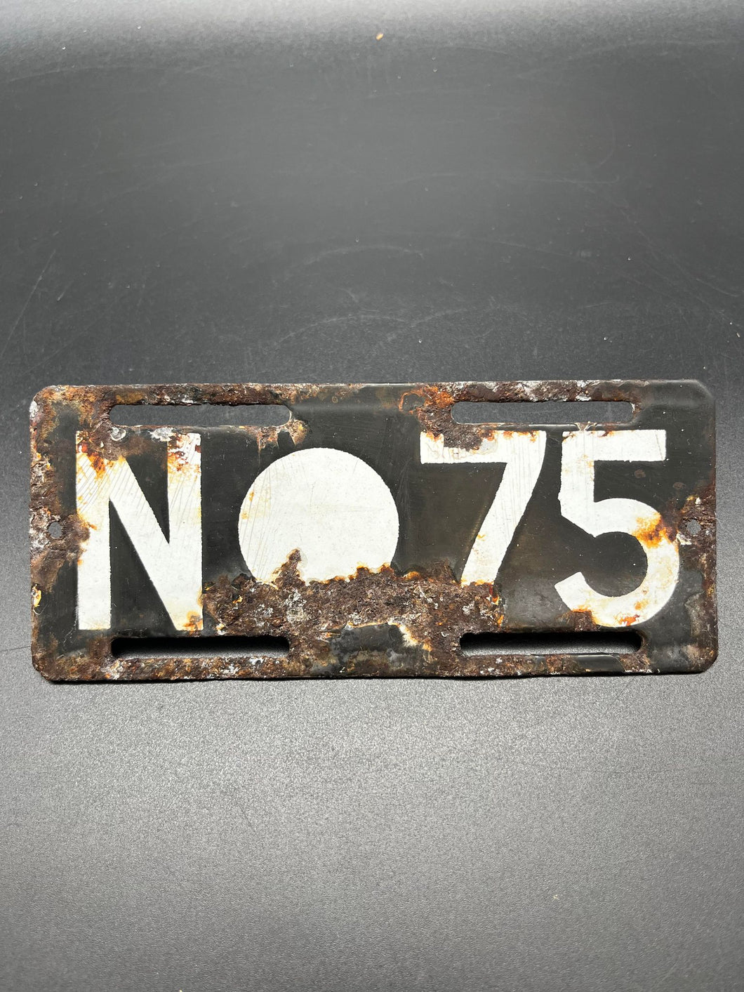 Enamel Northam Motorbike Number Plate - 75