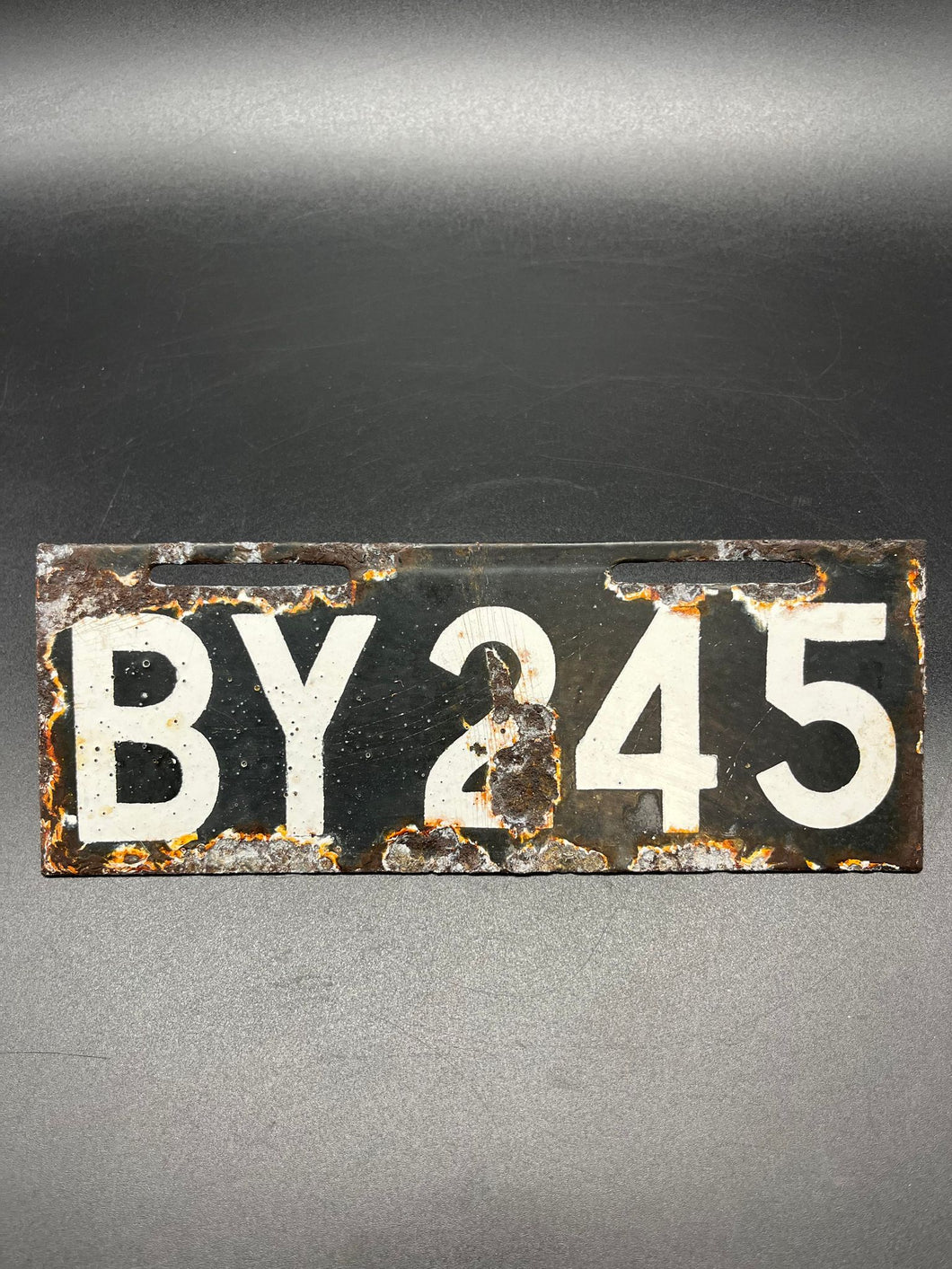 Enamel Bunbury Motorbike Number Plate - 245