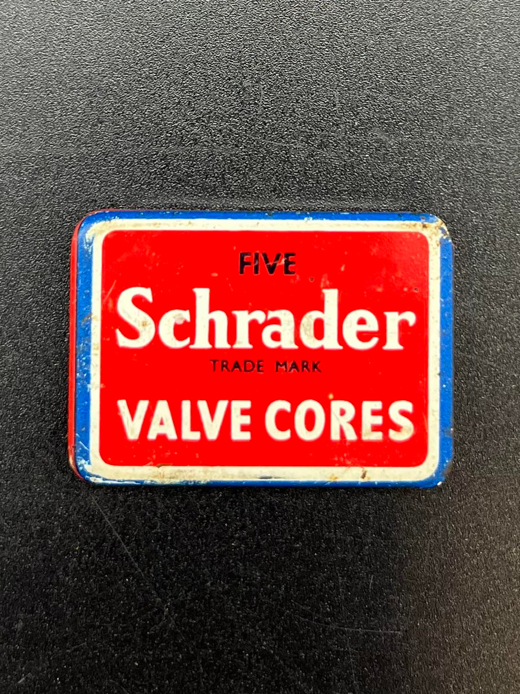 Schrader Valve Cores Tin - with Contents