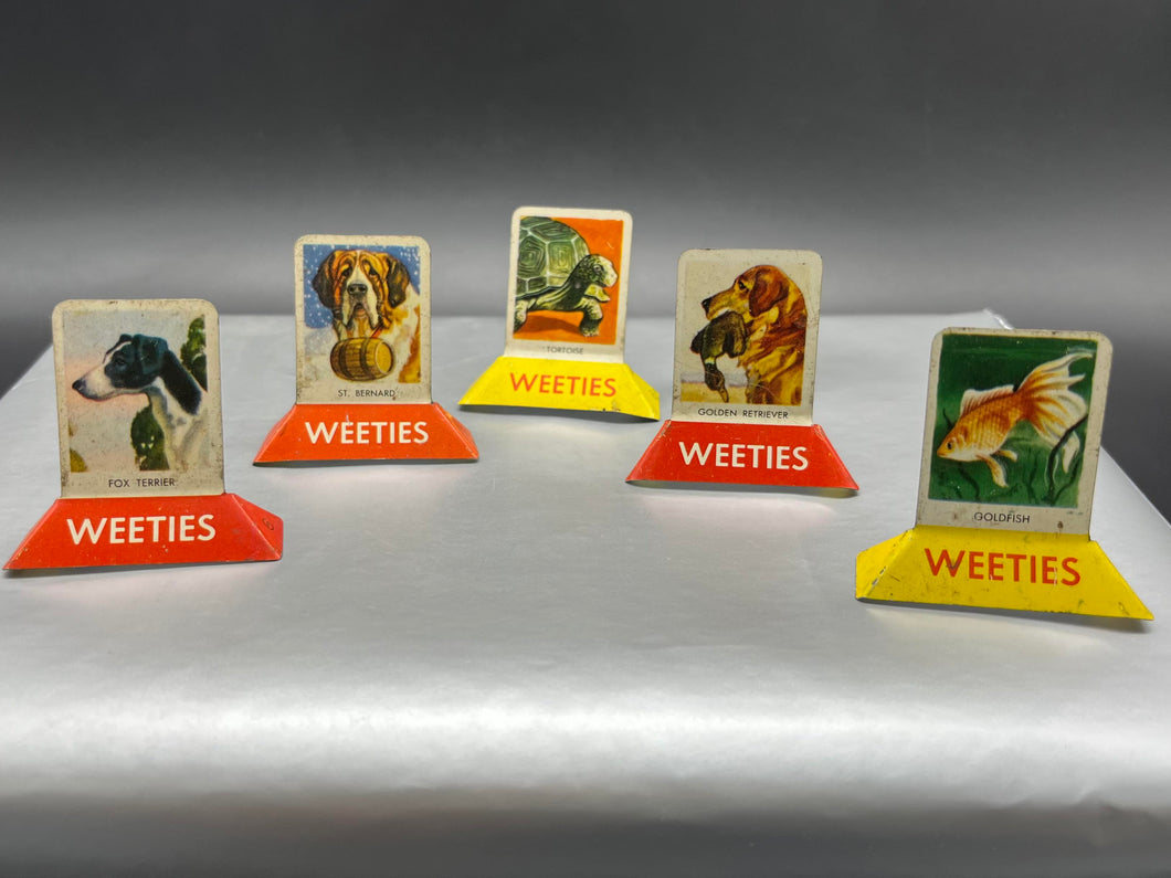 1950s Weeties Cereal Animal Tin Toys Lot of 5