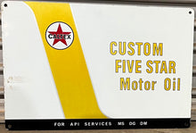 Load image into Gallery viewer, RARE Caltex 5 Star Motor Oil Double Sided Screenprint Rack Sign
