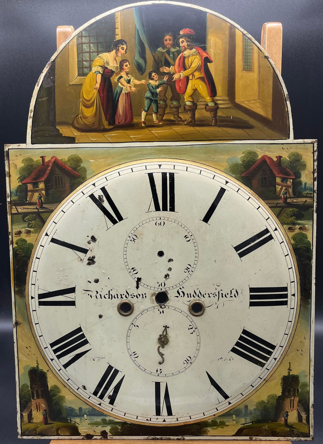 Antique Richardson & Huddersfield Grandfather Clock Face