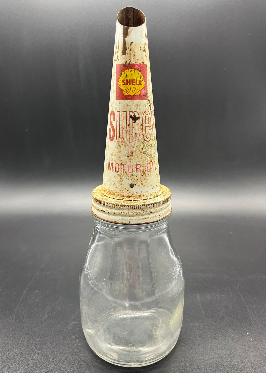Shell Super Top on Imperial Pint Embossed Bottle