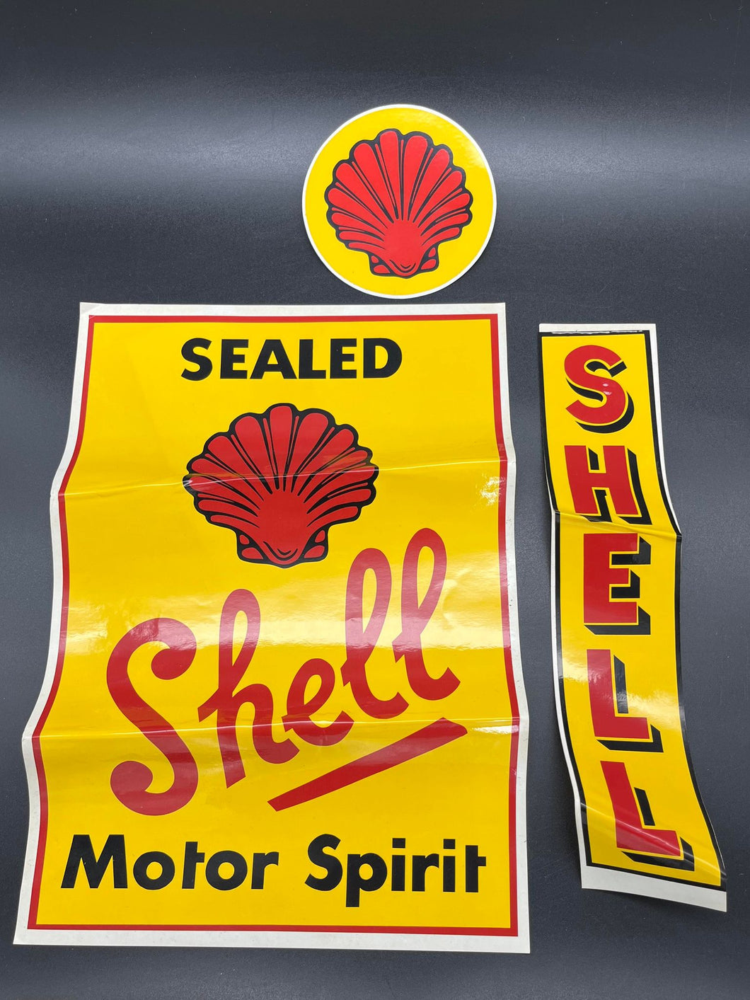 Shell Motor Spirit Bowser Stickers Lot of 3