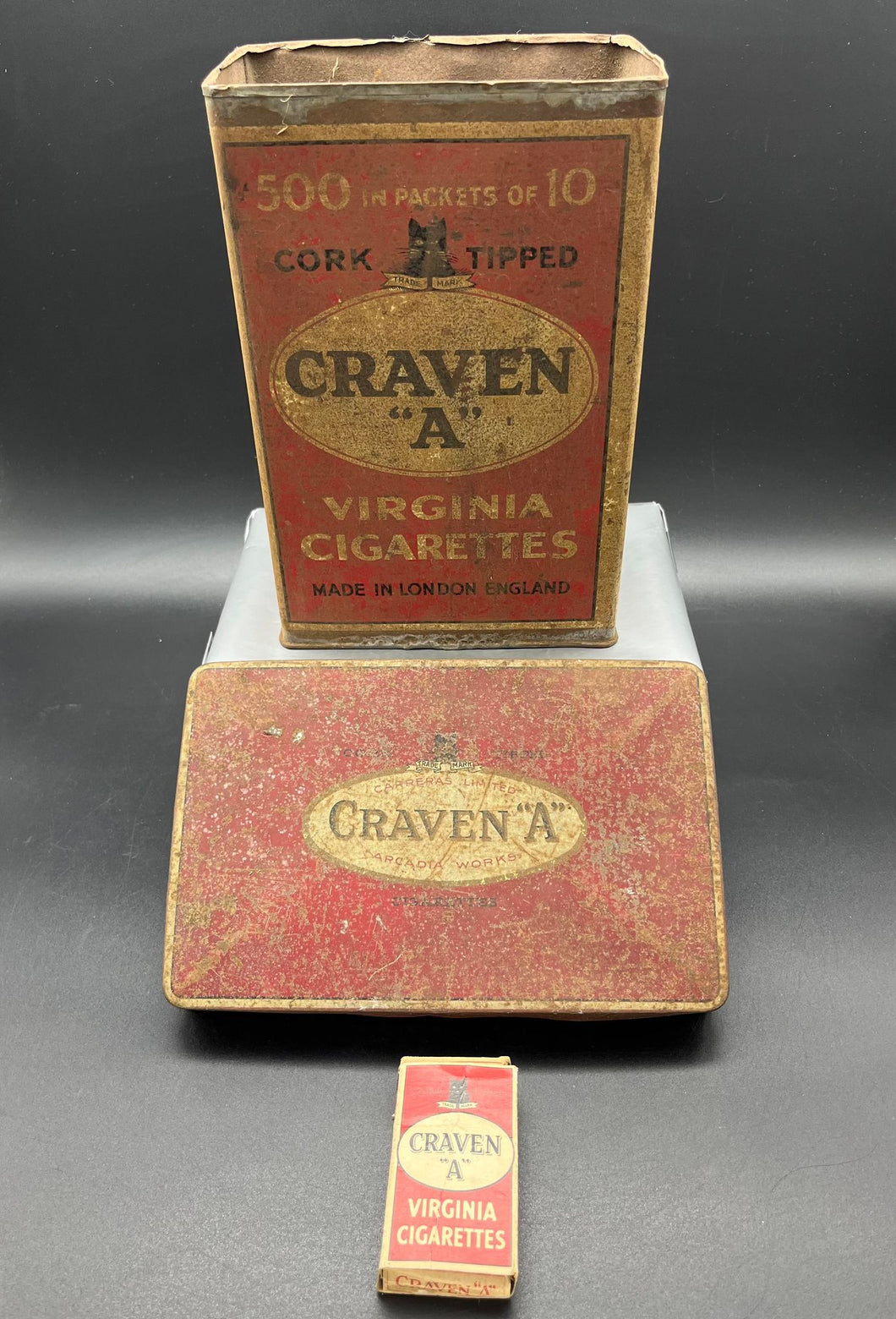 Craven 'A' Cigarette Tins & Packet - Lot of 3
