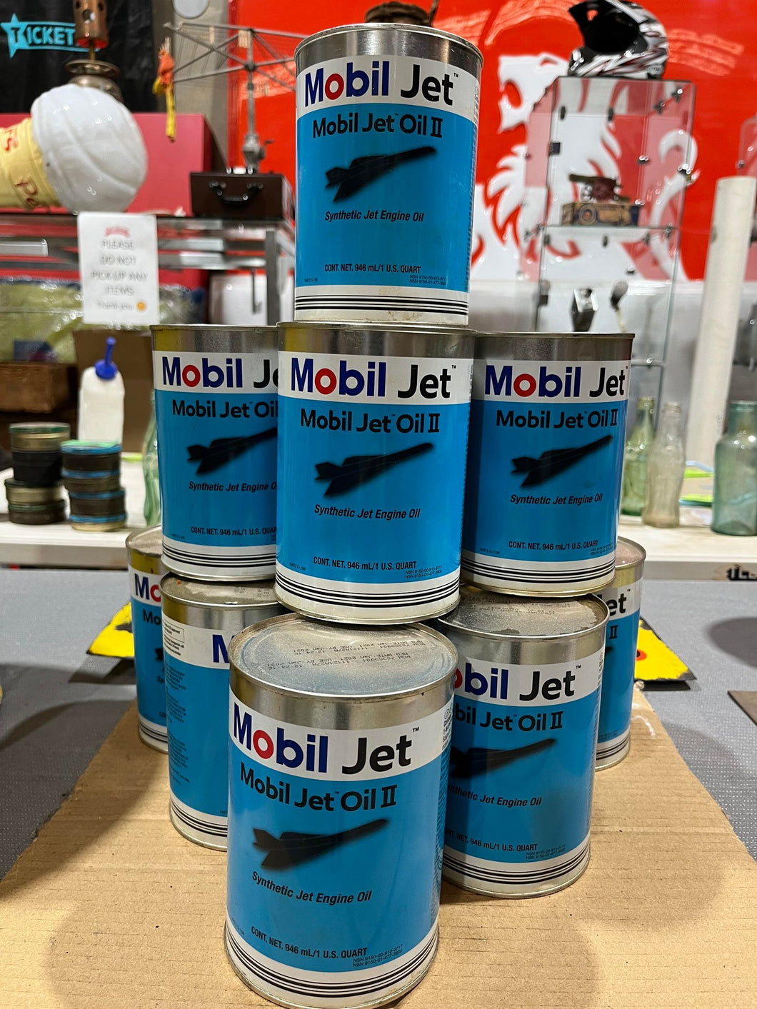 Mobil Jet Oil Tins - Lot of 10