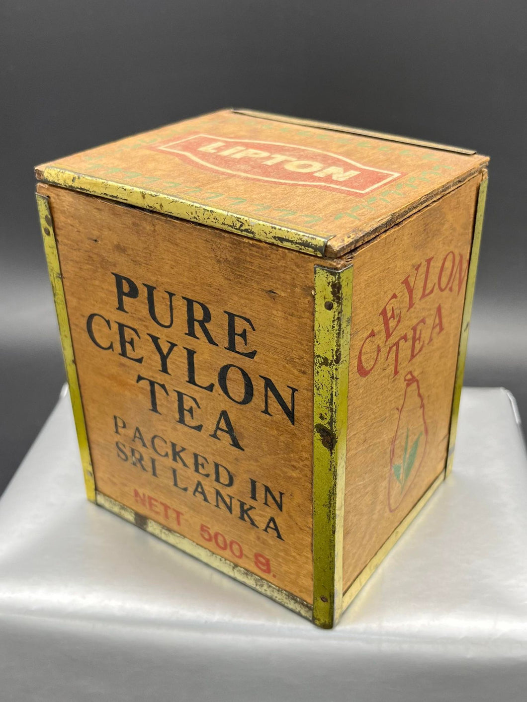 Vintage Lipton Pure Ceylon Tea Wooden Box