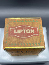 Load image into Gallery viewer, Vintage Lipton Pure Ceylon Tea Wooden Box
