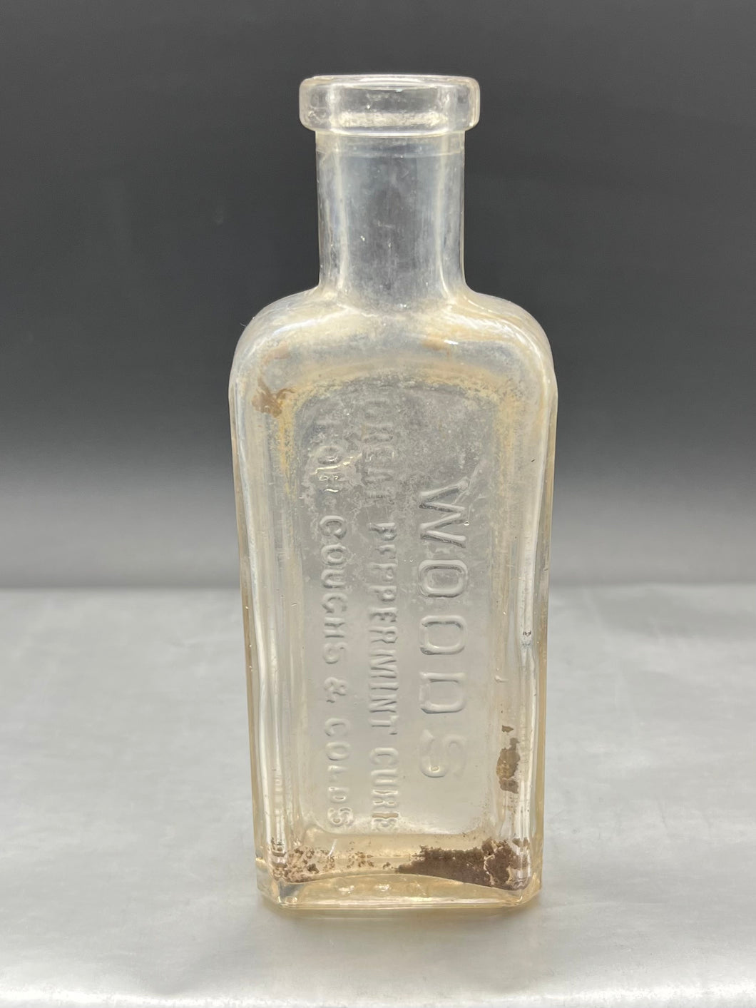 Woods Peppermint Cure Chemist Glass Bottle
