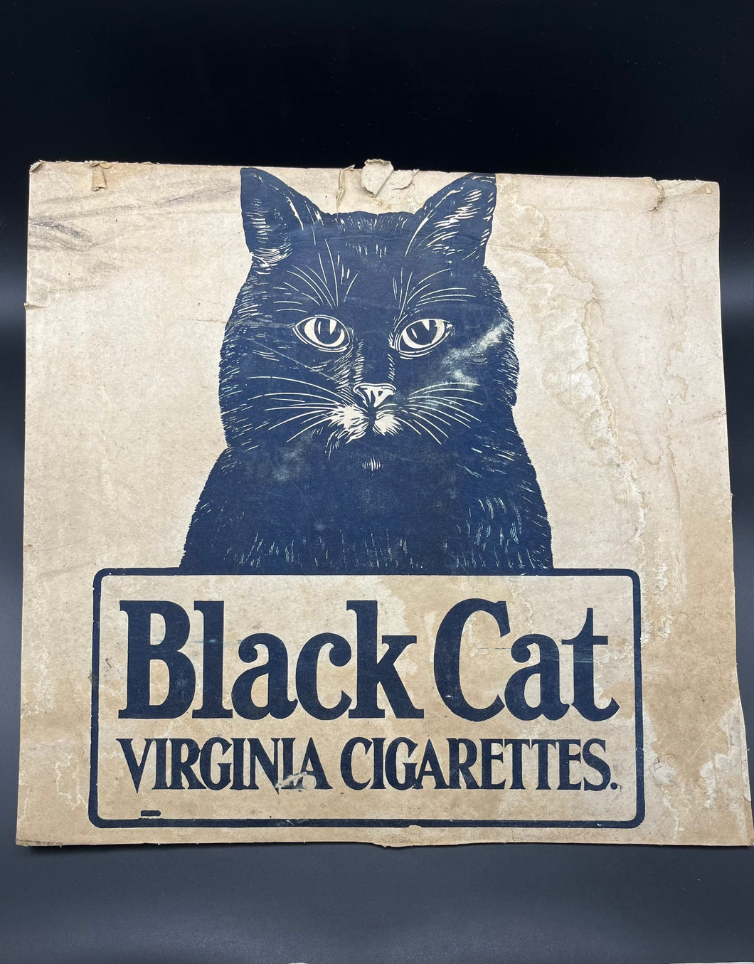 Black Cat Cigarettes Cardboard Advertisemen
