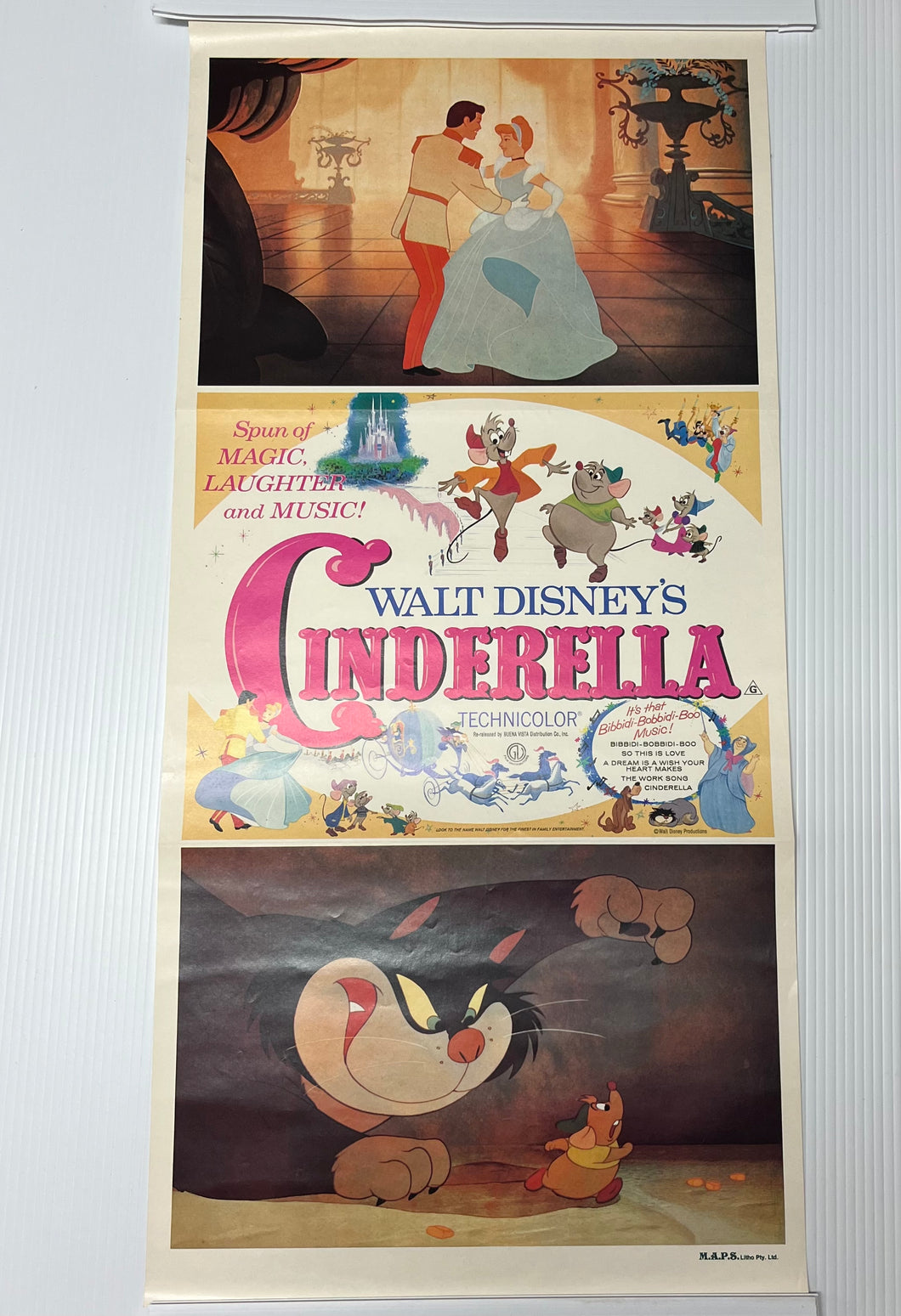 Original Re-release Cinderella Daybill Walt Disney Productions