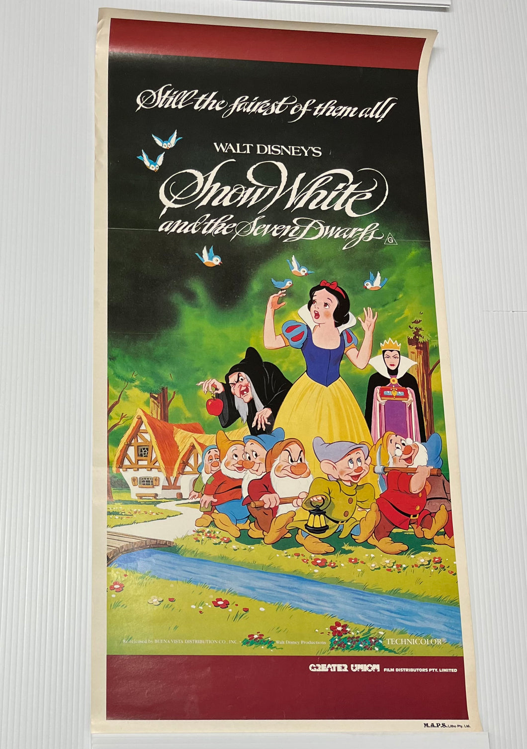 Original Re-release Snow White and the Seven Dwarfs Daybill Walt Disney Productions