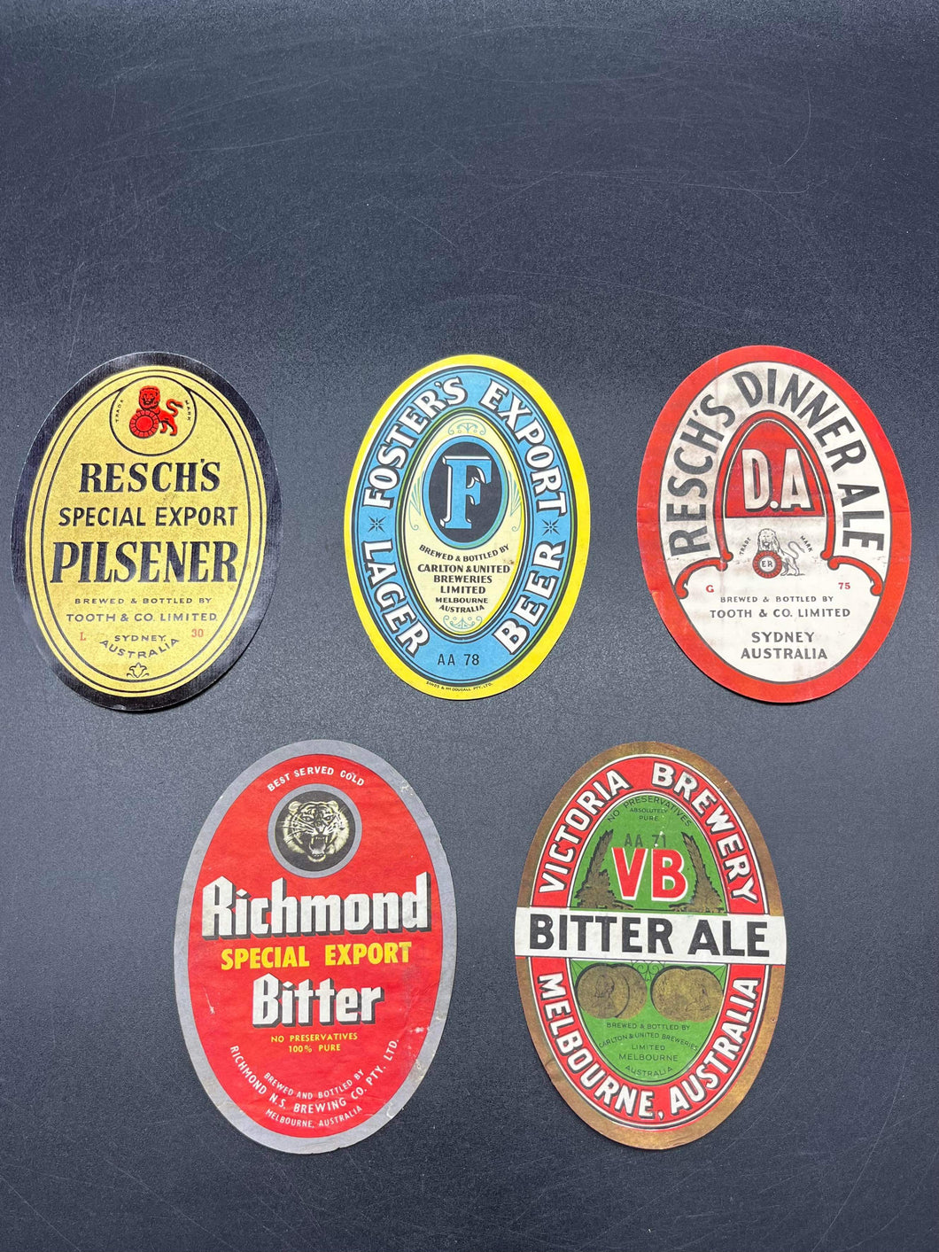 Vintage Beer Labels - Lot of 5