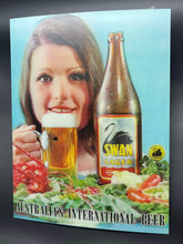 Load image into Gallery viewer, Swan Lager 3D Lenticular Advertisement
