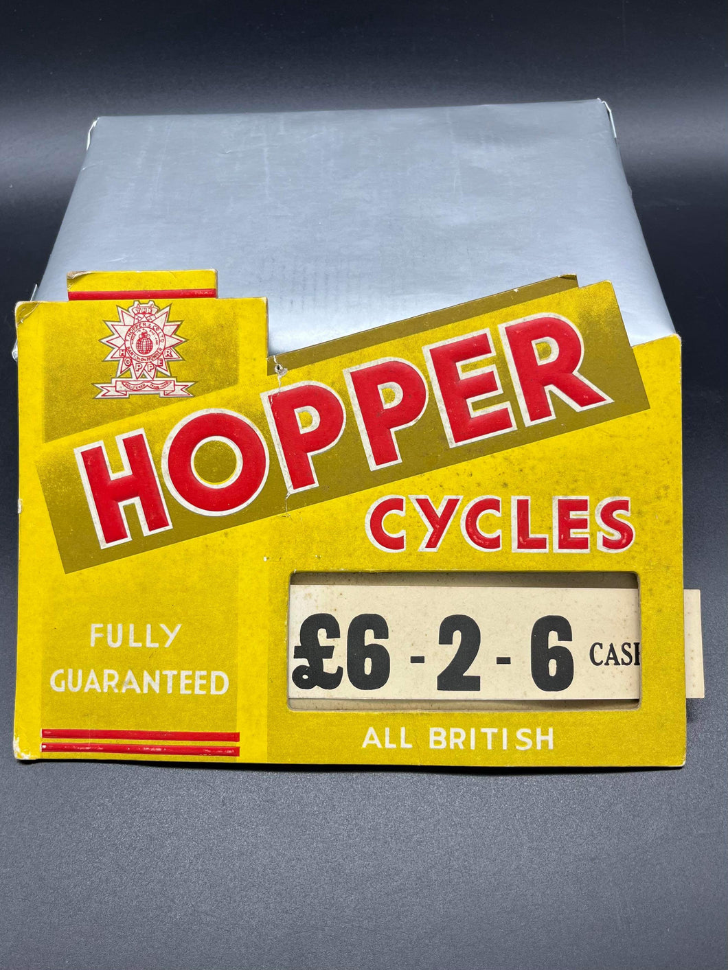 Hopper Cycles Cardboard Advertisement