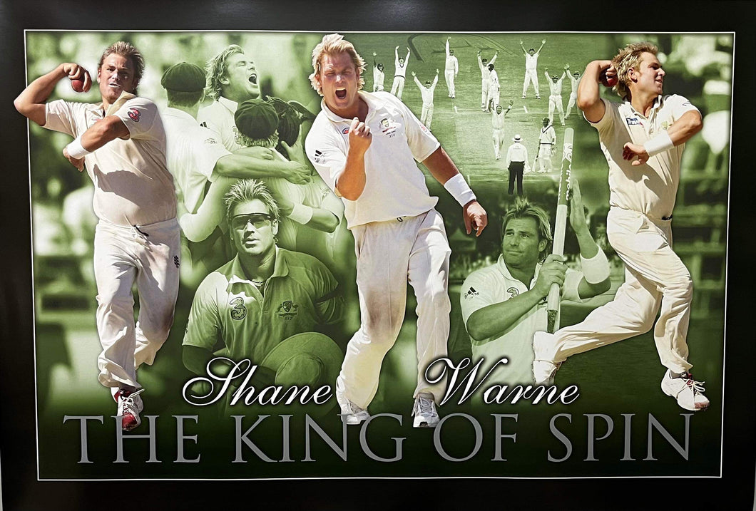 Shane Warne The King of Spin Lithograph - Unframed