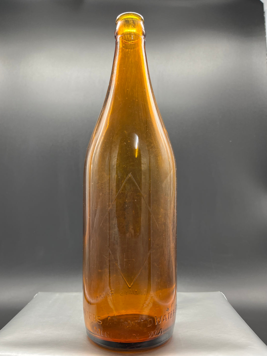 Hobbs Aerated Water Company Merriden 26oz Amber Bottle