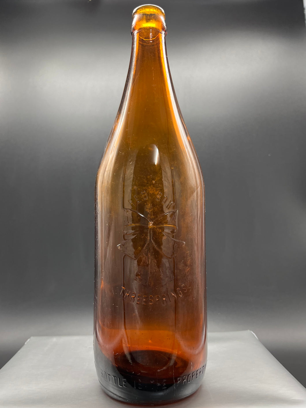 Red Bow Threesprings 26oz Amber Bottle