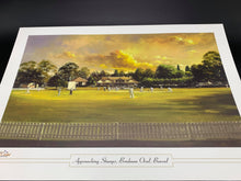 Load image into Gallery viewer, &quot;Approaching Stumps, Bradman Oval, Bowral&quot; Cricket Lithograph
