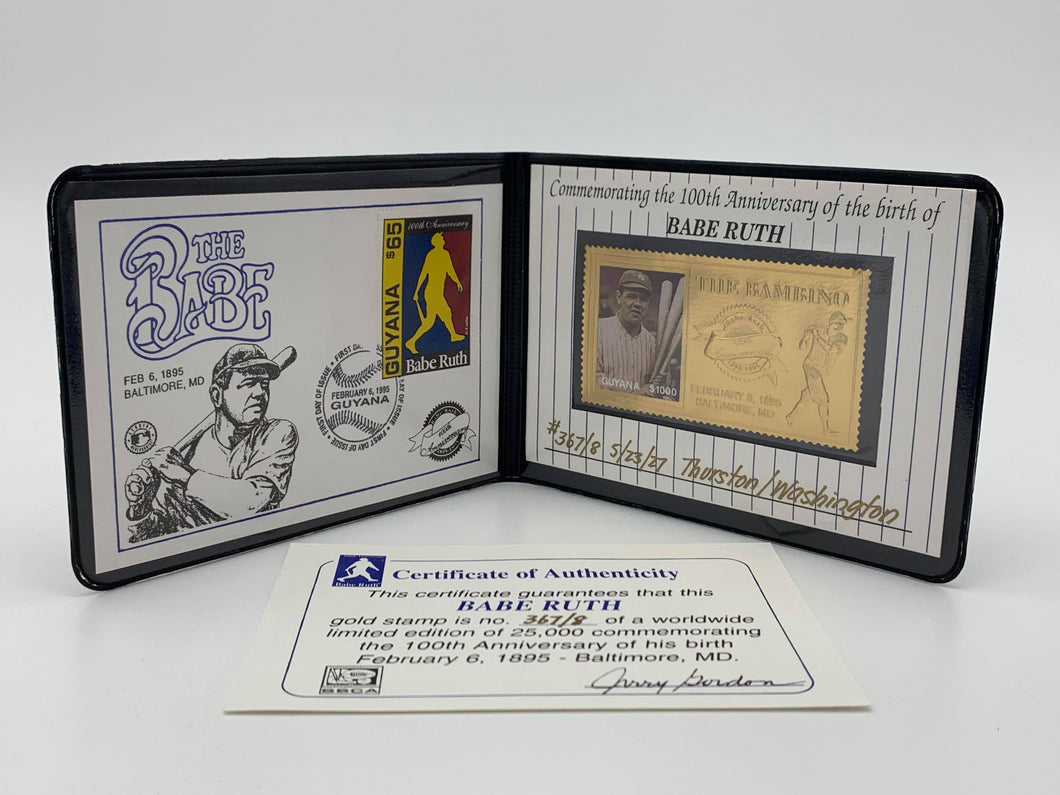 Babe Ruth Gold Foil Collectible Stamp - Limited Edition