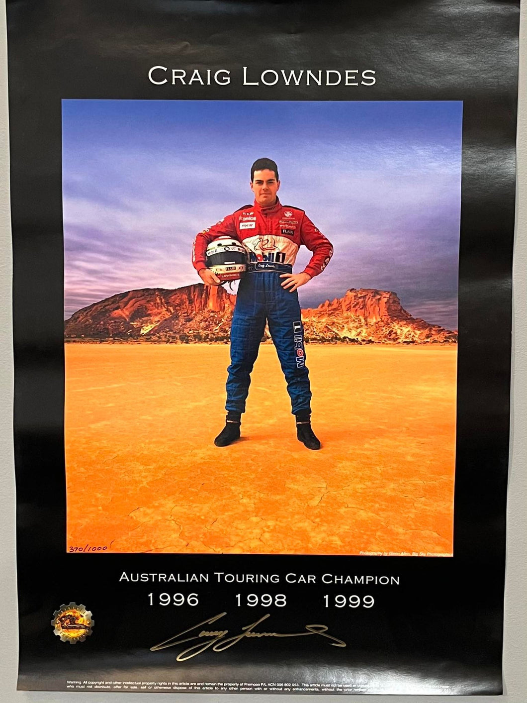 Craig Lowndes ATCC Hand Signed Poster - Limited Edition 370/1000
