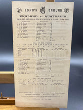Load image into Gallery viewer, 1948 Lord&#39;s Ground Original Score Card - England vs Australia
