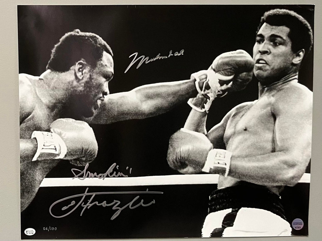 Muhammad Ali & Joe Frazier Hand Signed Photograph - 