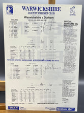 Load image into Gallery viewer, Warwickshire County Cricket Original Score Card - Signed by Brian Lara &amp; John Morris
